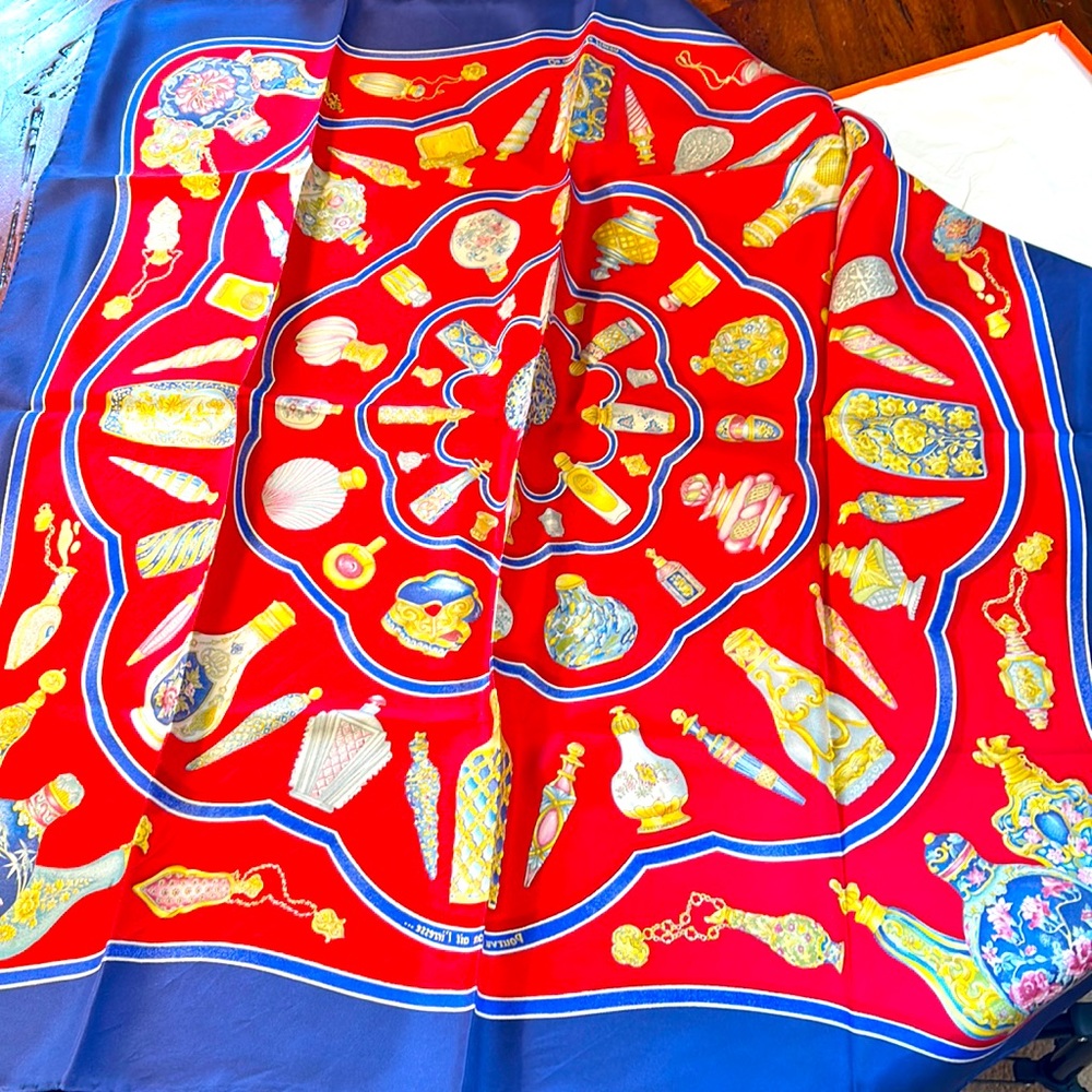 Hermes silk scarf perfume bottles